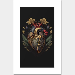 anatomical floral heart Posters and Art